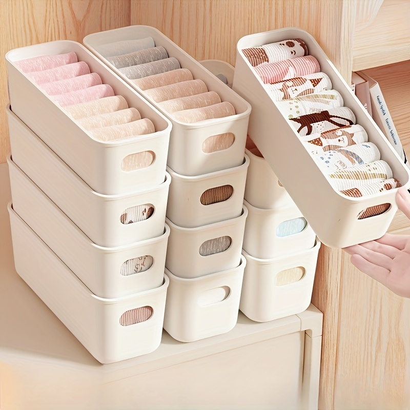Baby Clothes Organiser - Scatole portaoggetti in plastica bianca da