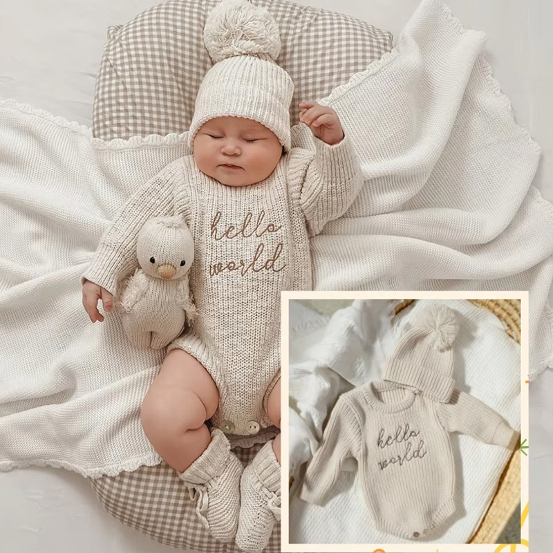 Baby Clothing Boy - Ylsteed Hello World Pagliaccetto per fotografia